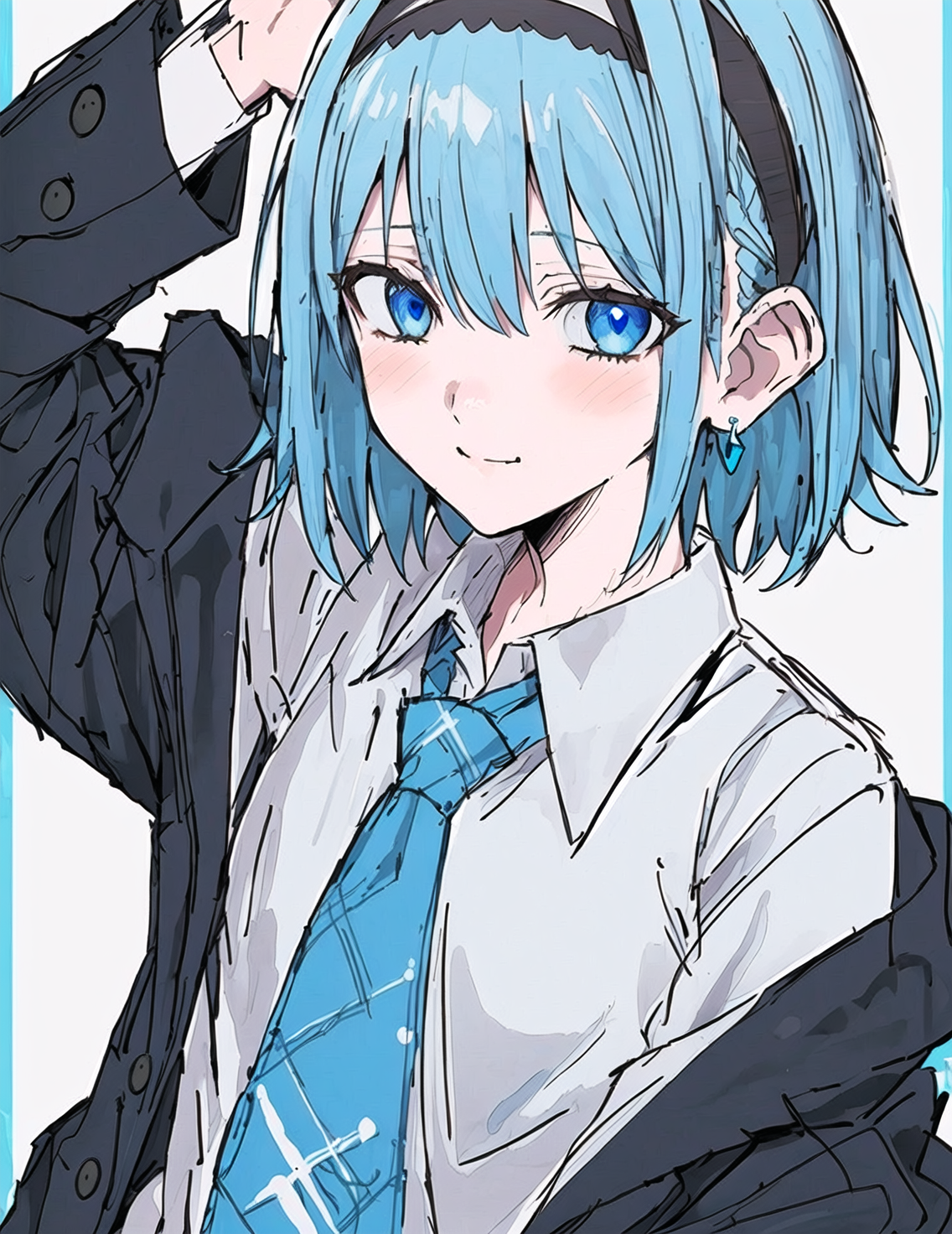 00560-889134911-blue eyes,solo,1boy,male focus,blue hair,earrings,jewelry,smile,looking at viewer,blue necktie,white background,shirt,closed mou.png